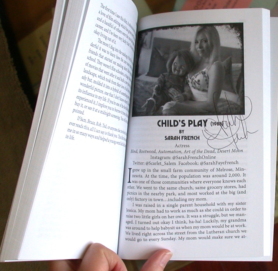 My Favorite Horror Movie 2 page signed by Sarah French