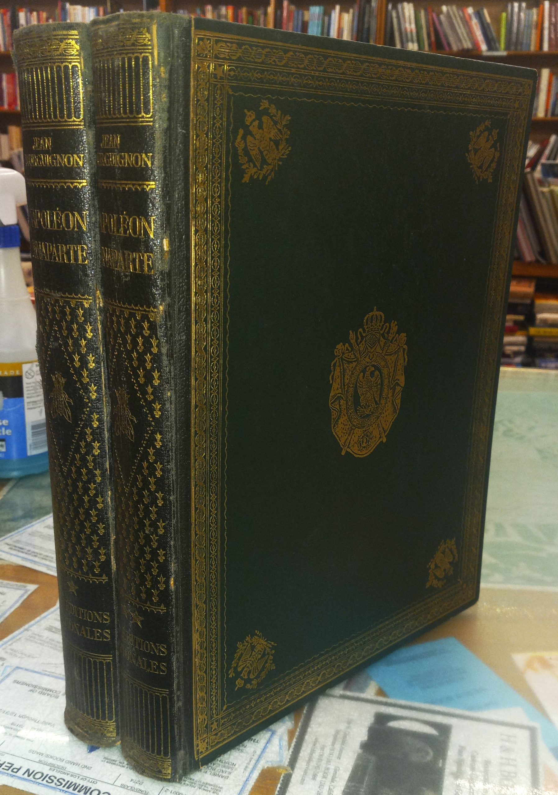 Napoleon Bonaparte spines of both volumes and front board of one