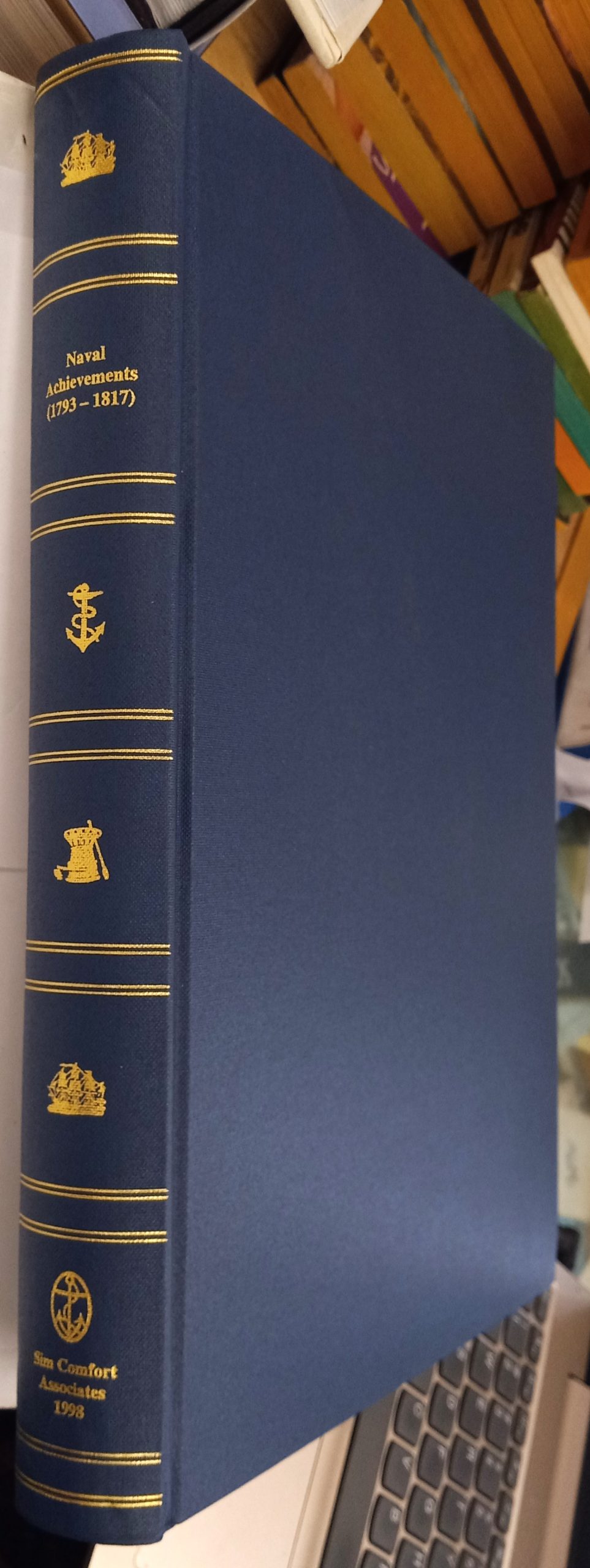 The Naval Achievements of Great Britain binding spine and front board