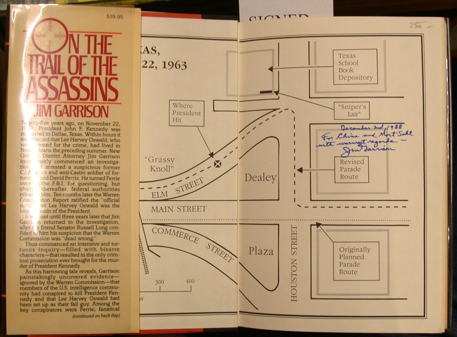 On the Trail of the Assassins signed and inscribed front endpapers