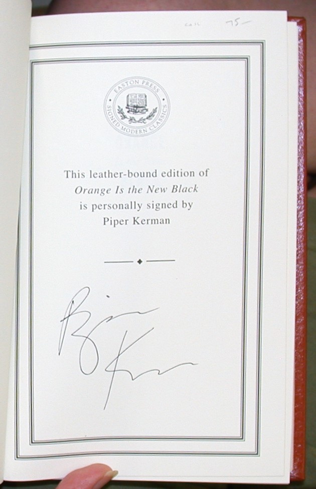 Orange is the New Black page with author's signature