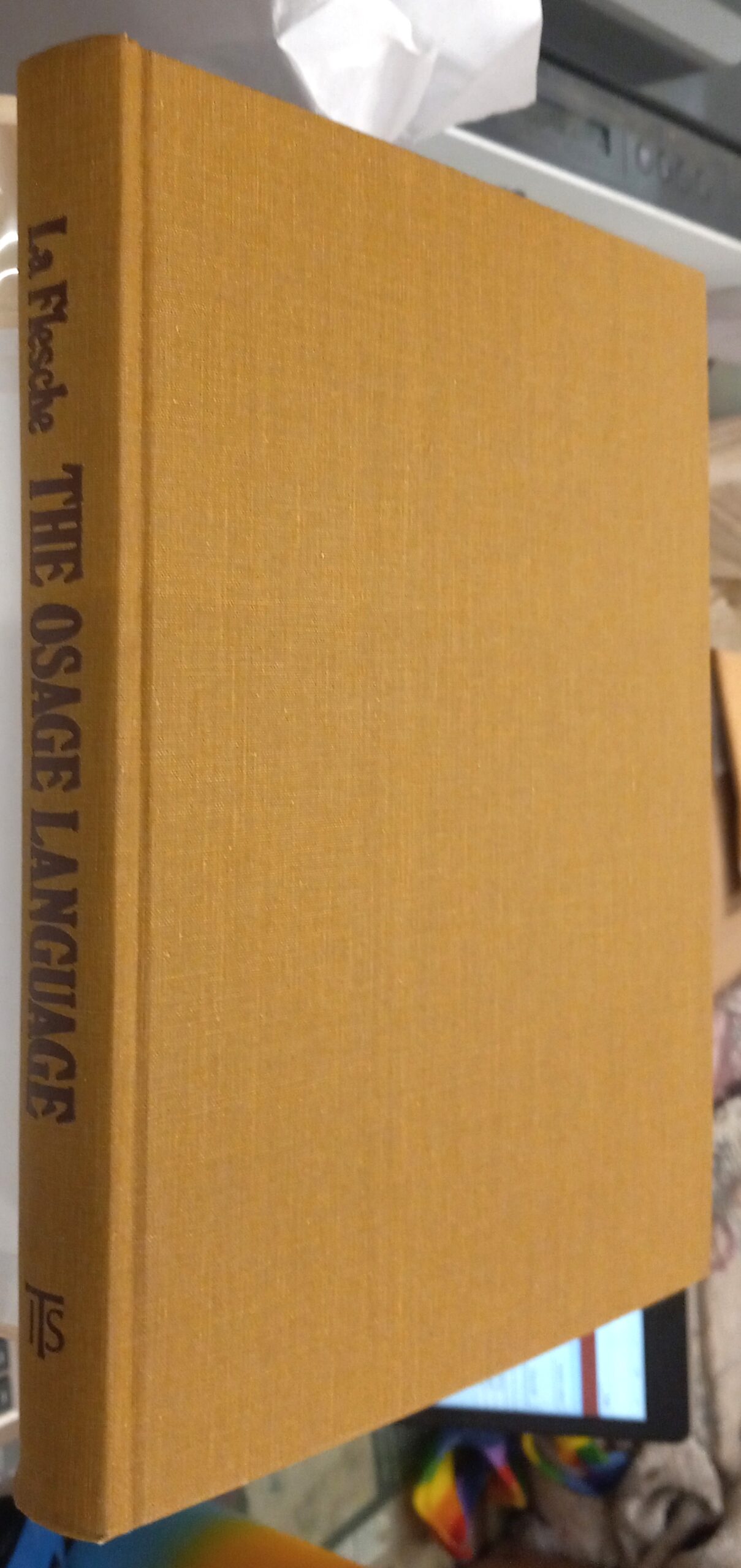 A Dictionary of the Osage Language binding spine and front board