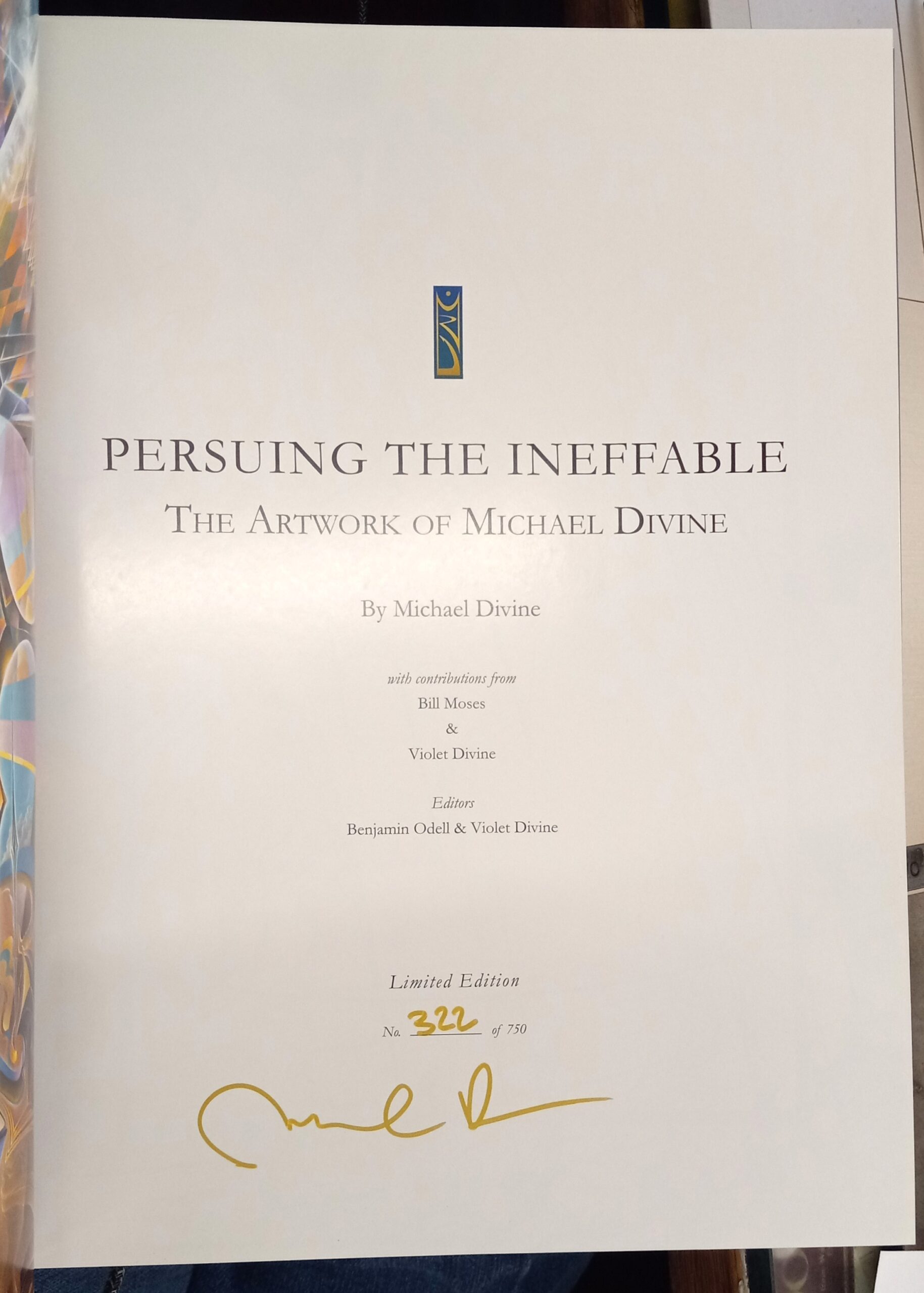 Persuing the Ineffable limitation page with number and author's signature