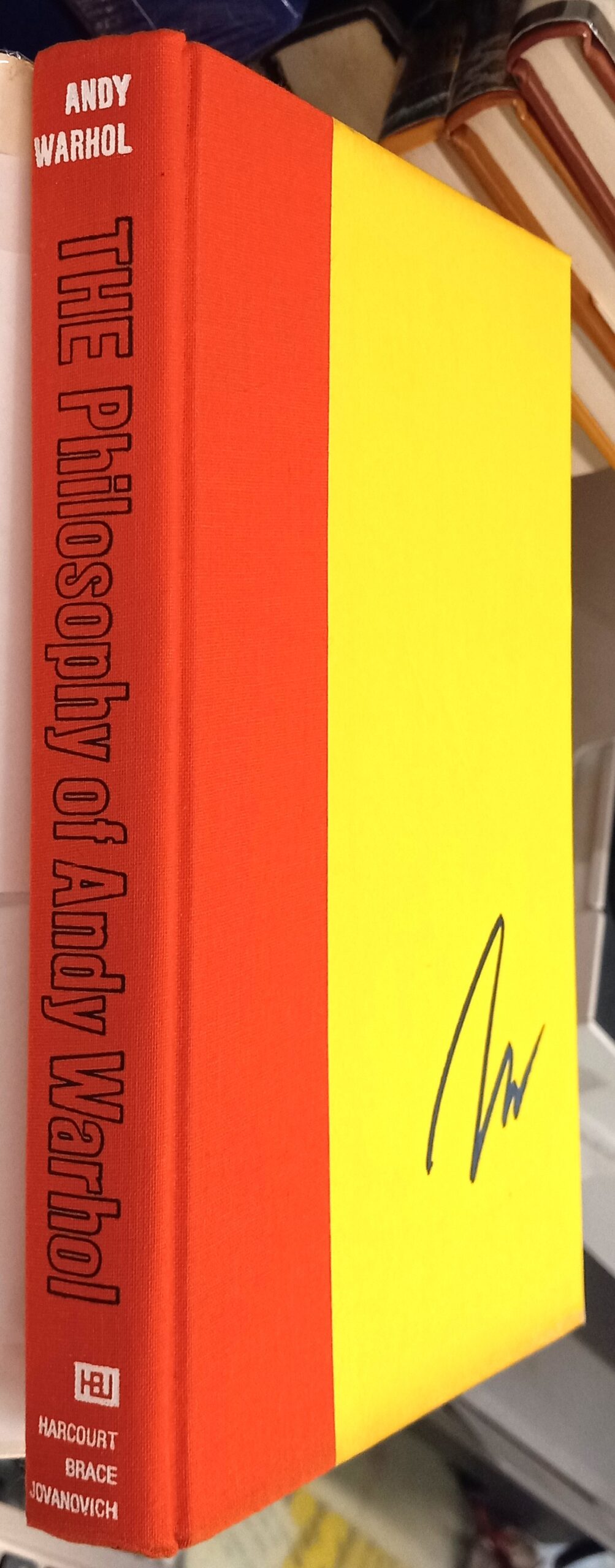 The Philosophy of Andy Warhol binding spine and front board