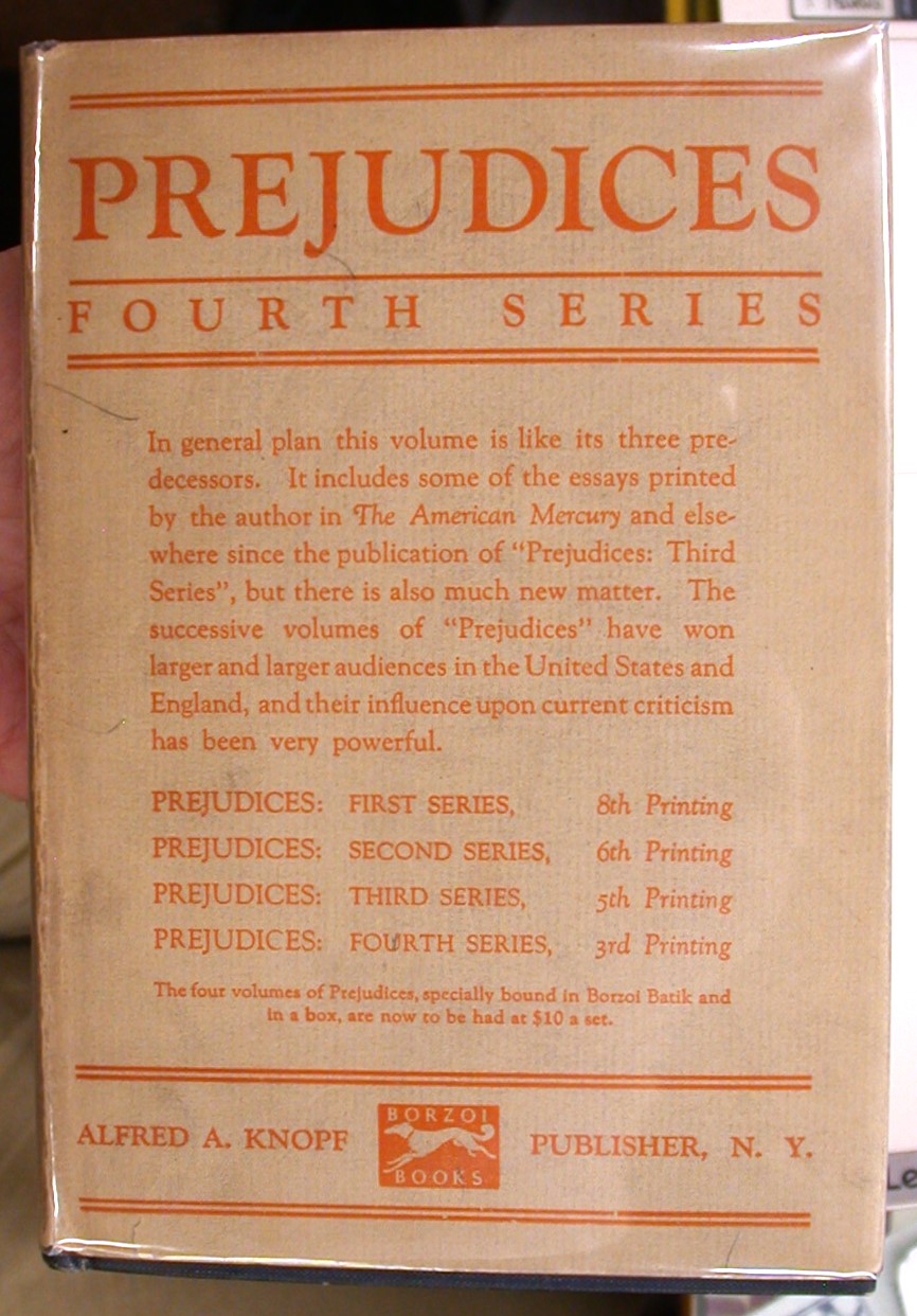 Prejudices Fourth Series jacket front