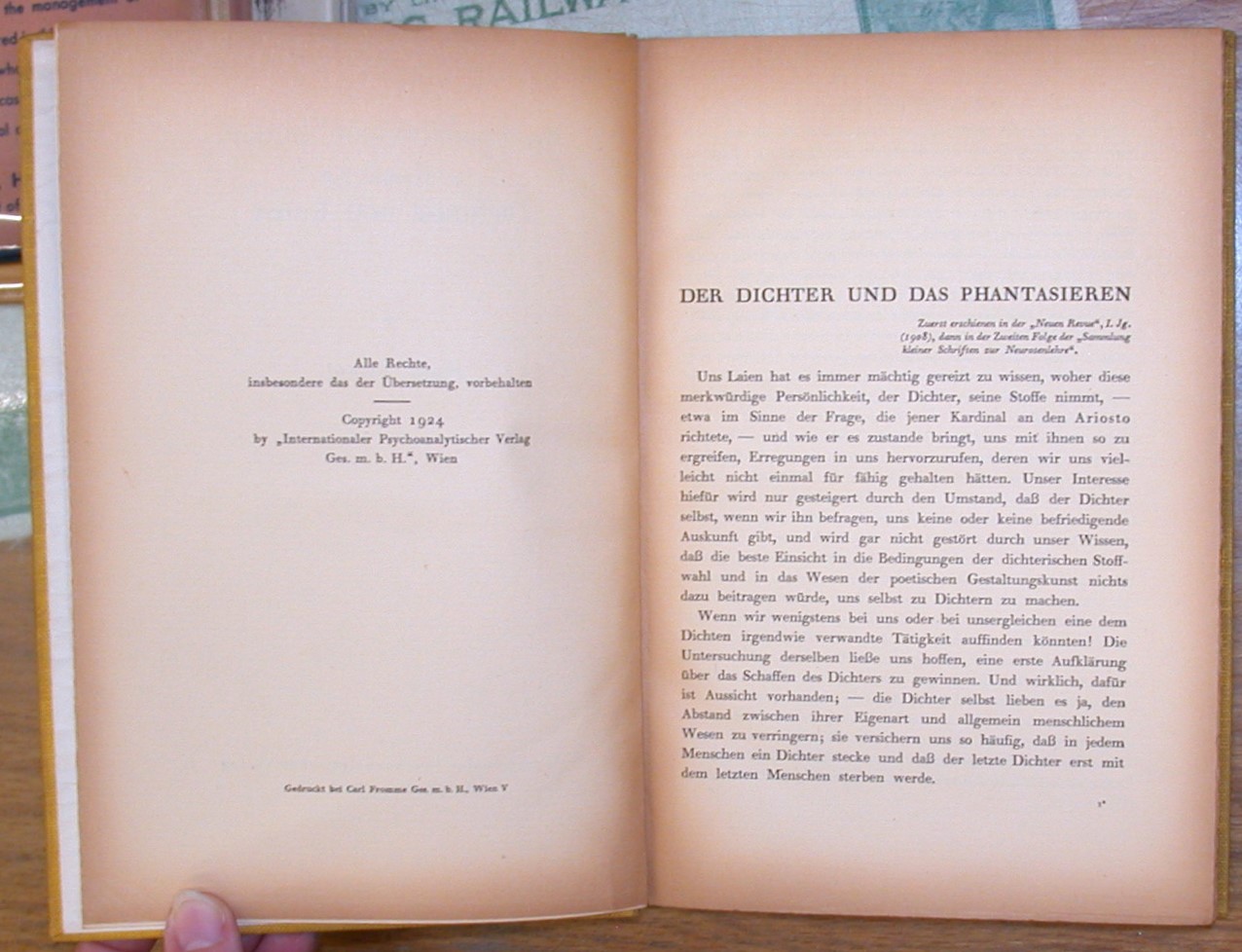 Psychoanalytische Studien copyright page and first page