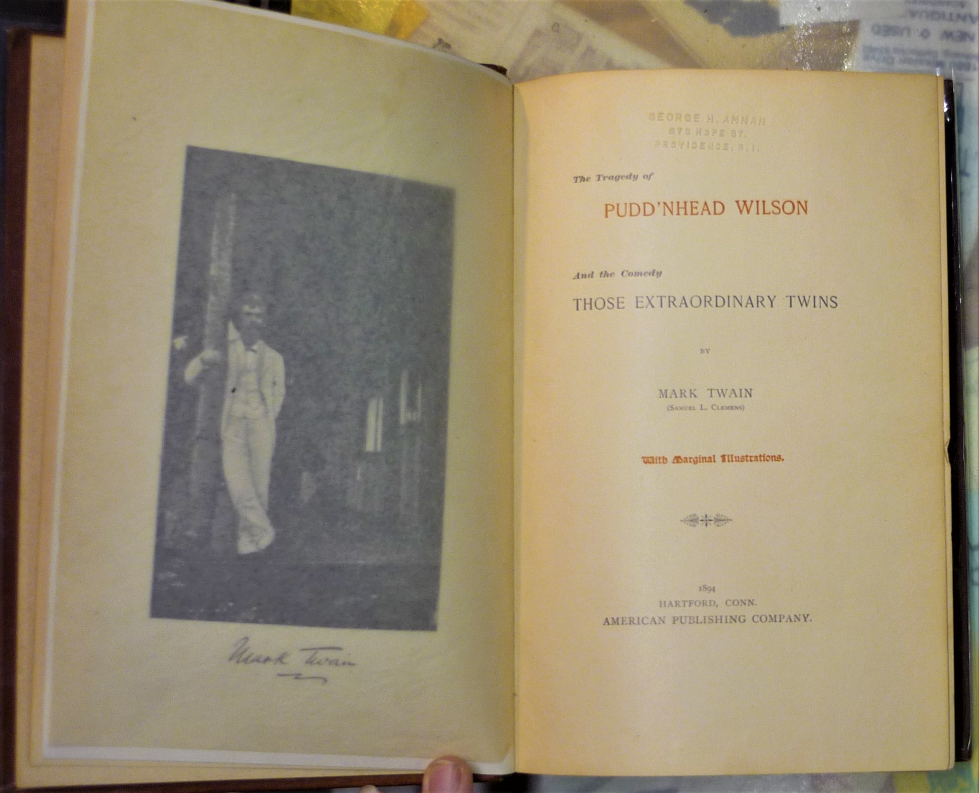 Pudd'nhead Wilson frontispiece and title page