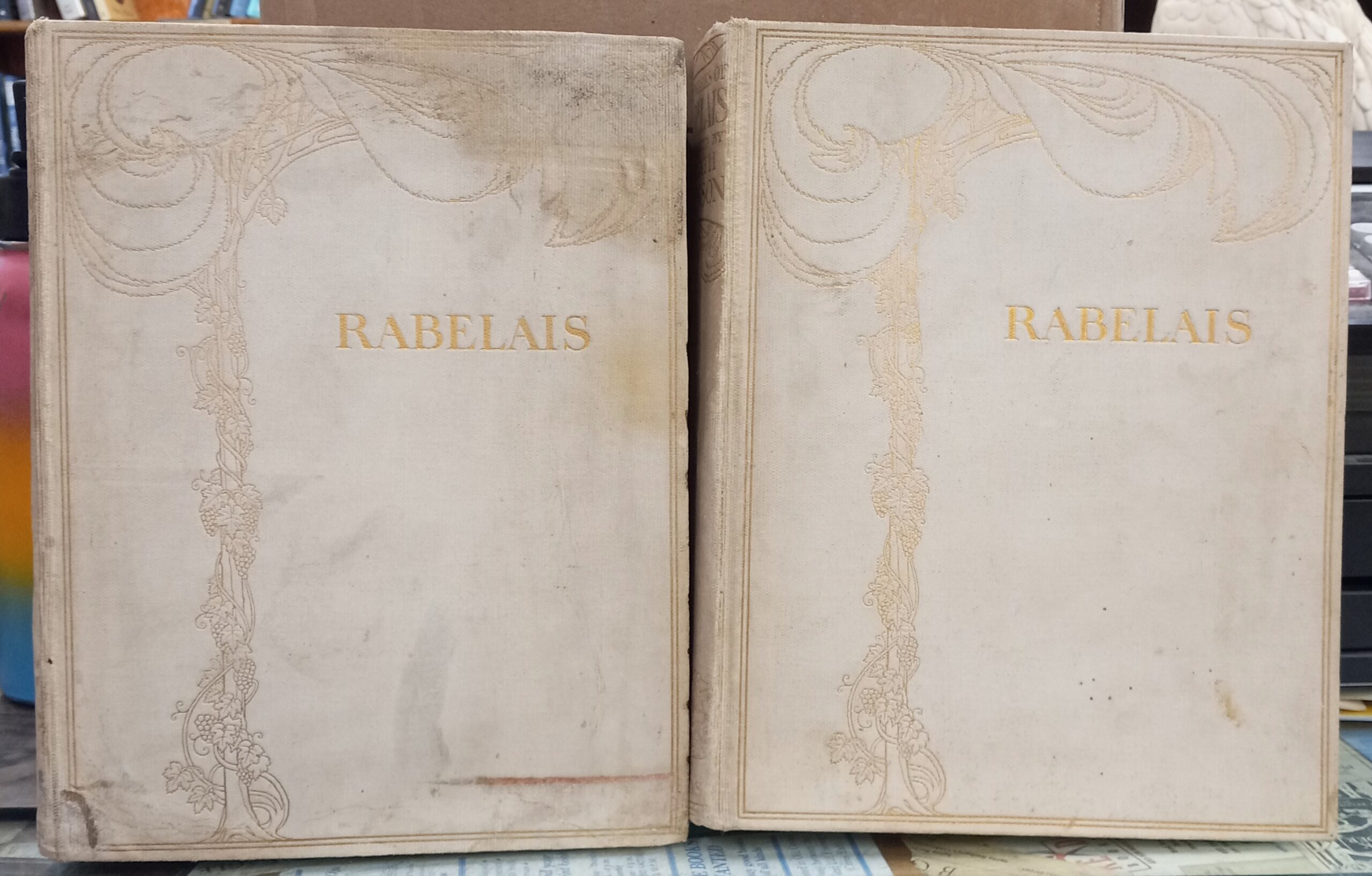 Rabelais front boards of both volumes
