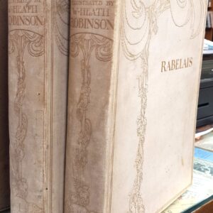 Rabelais spines of both volumes and front board of Volume Two
