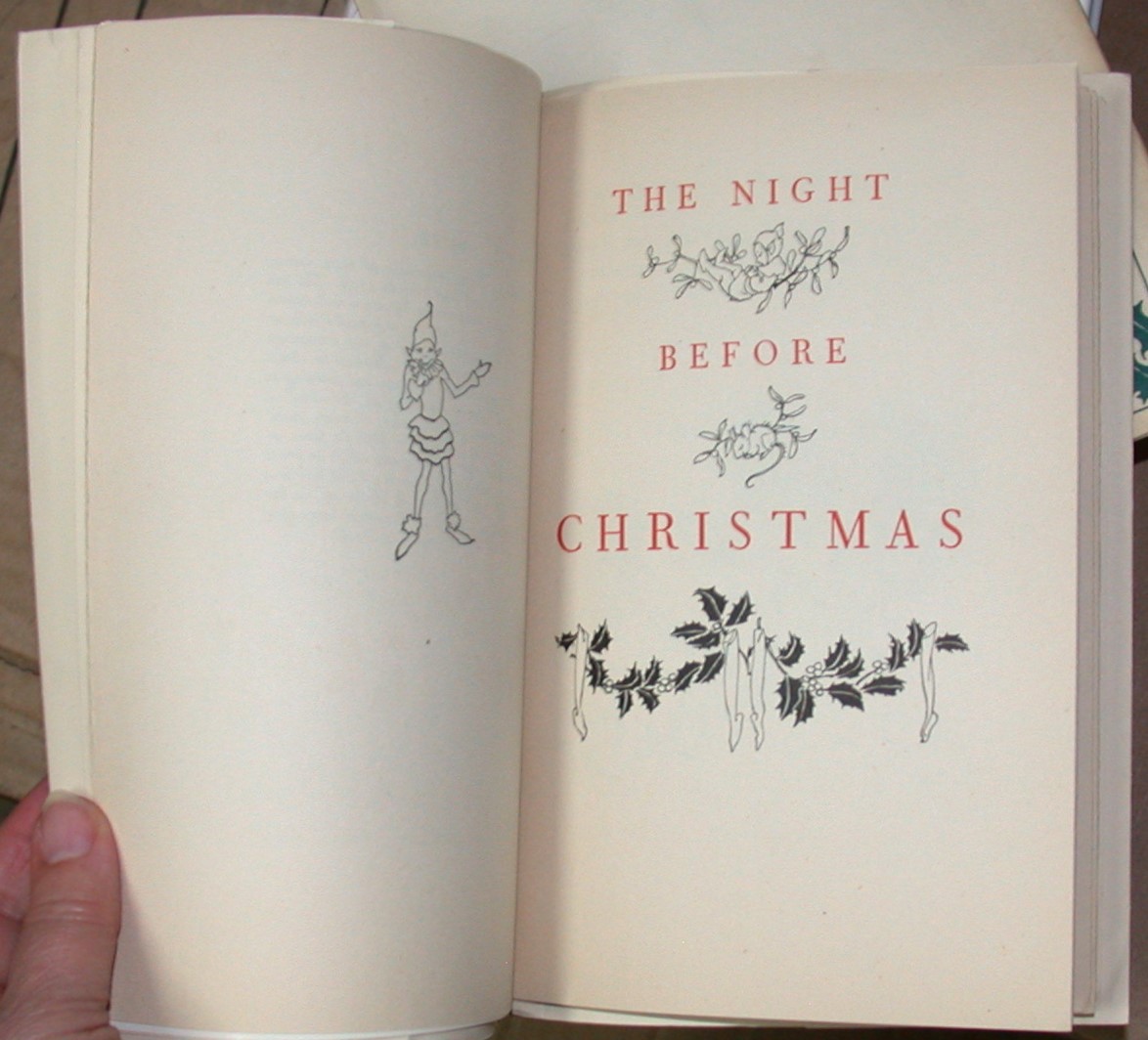 The Night Before Christmas two-color title page and facing page