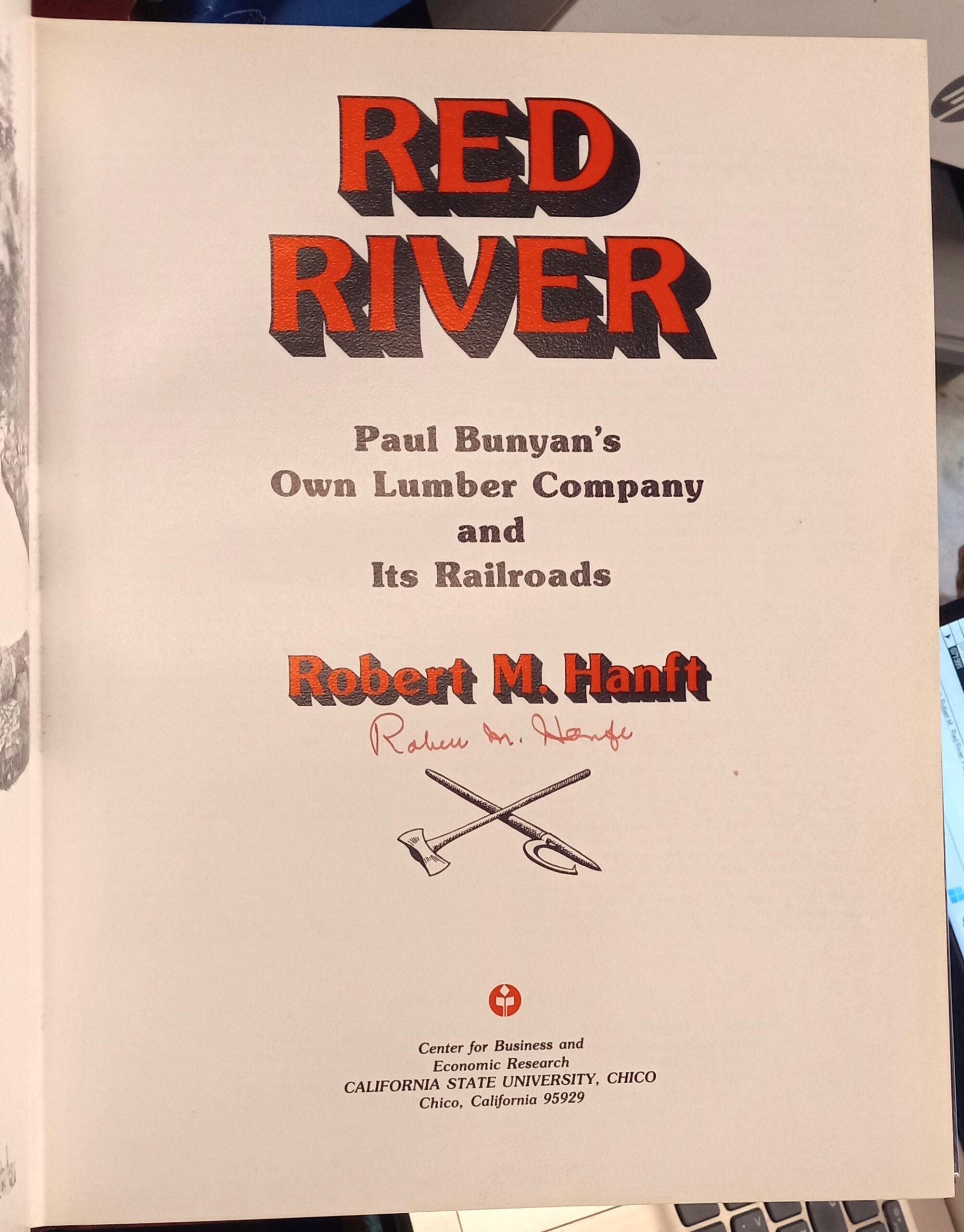 Red River title page with author's signature