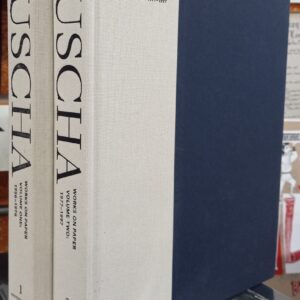 Edward Ruscha Catalogue Raisonne spines of both volumes and front board of Volume 2