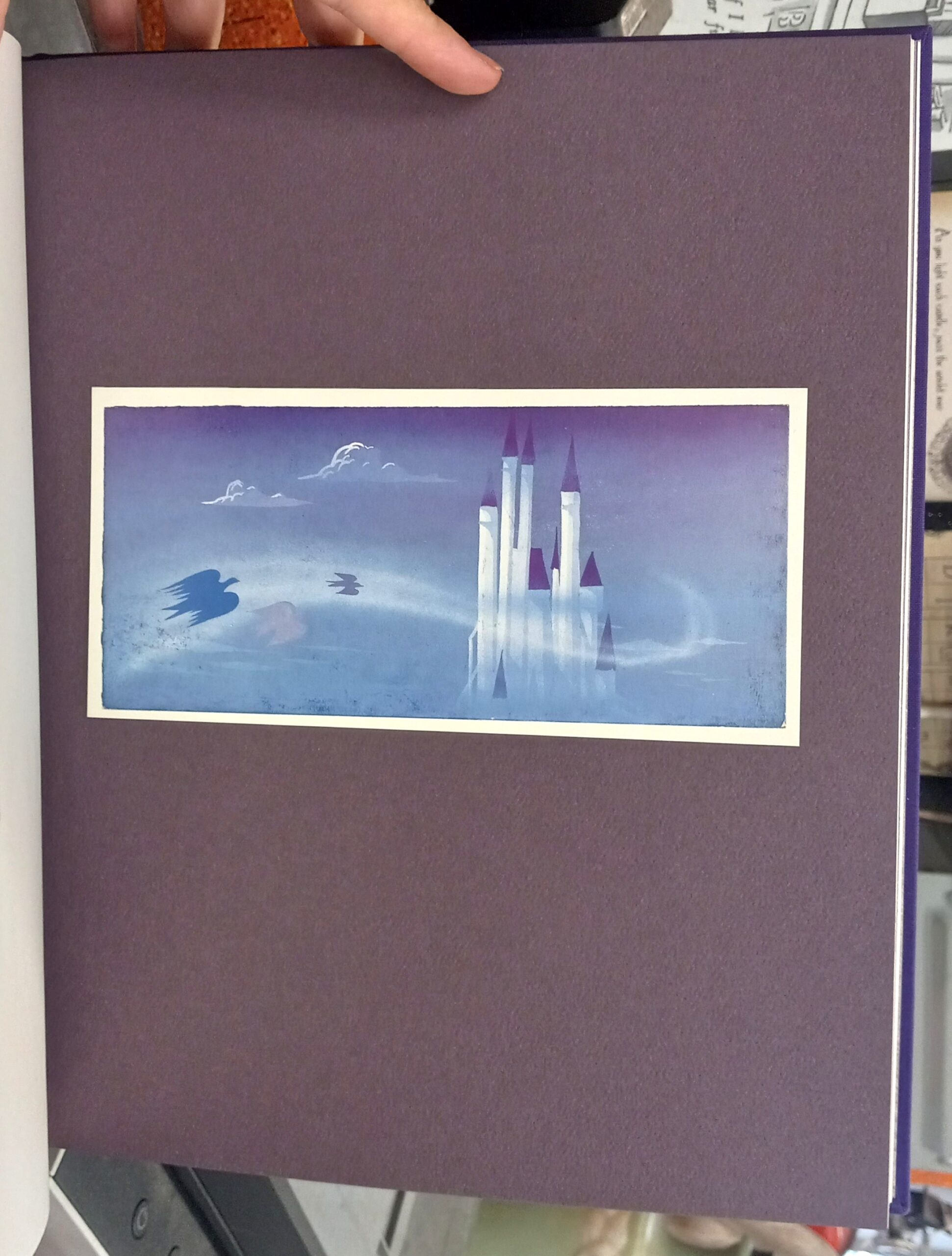 Sleeping Beauty Sketchbook page with tipped-in color plate