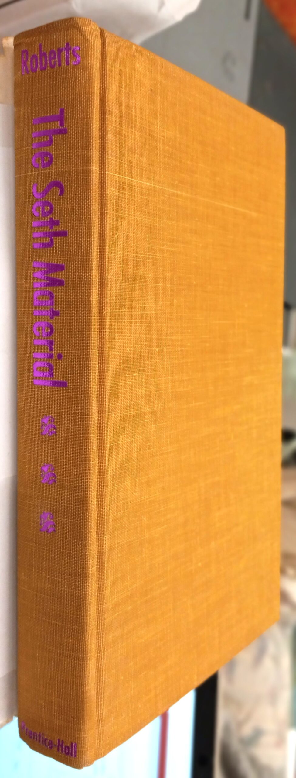 The Seth Material binding spine and front board