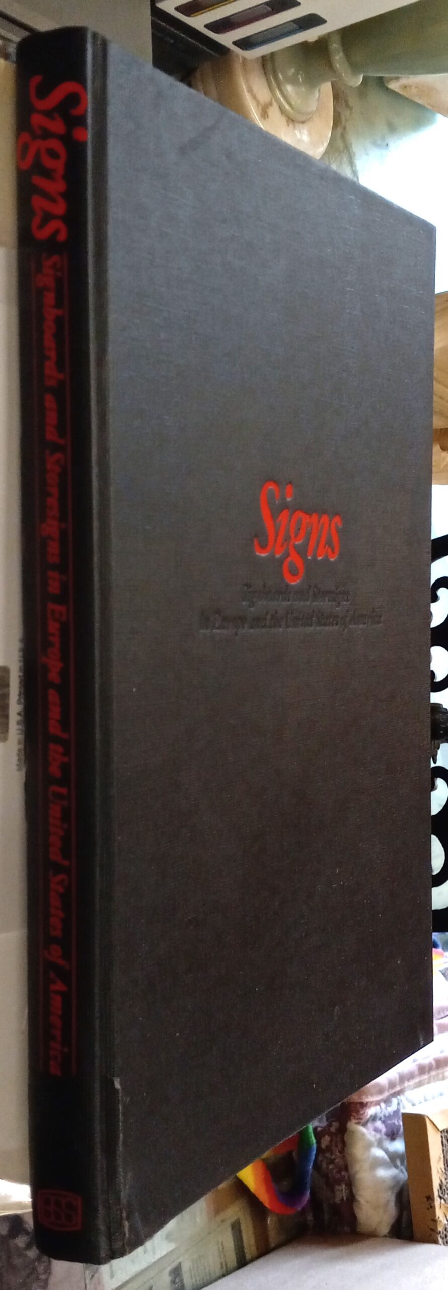 Signs binding spine and front board