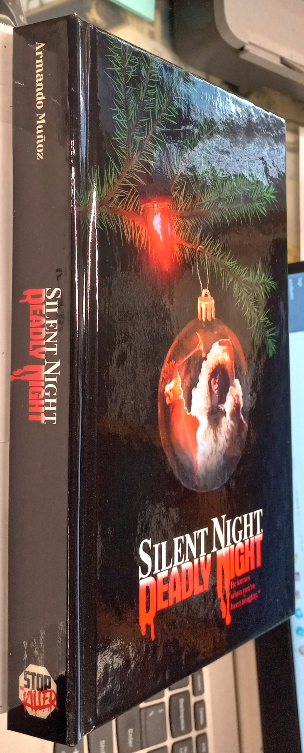 Silent Night, Deadly Night binding spine and front board