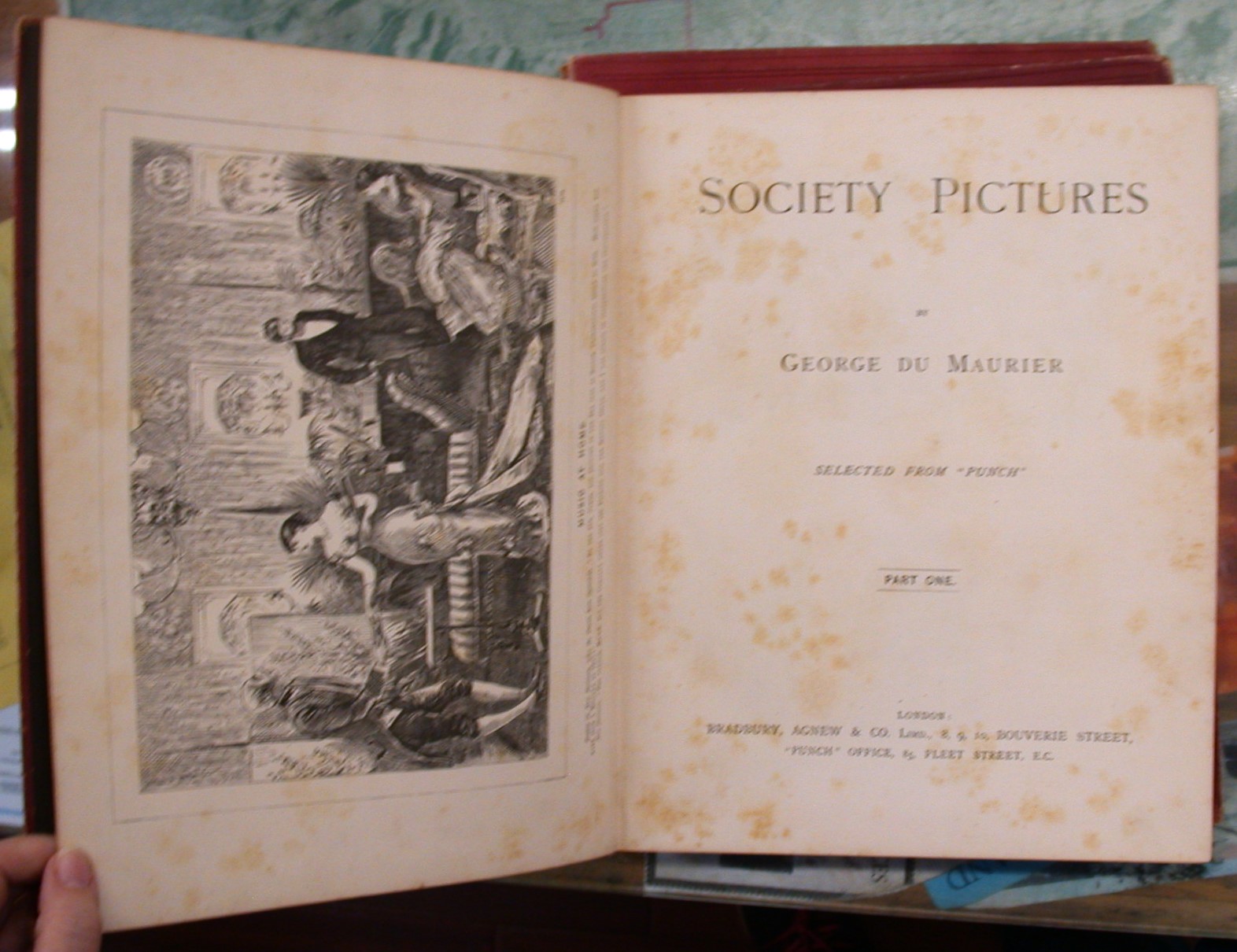 Society Pictures from Punch title page and frontispiece of first volume