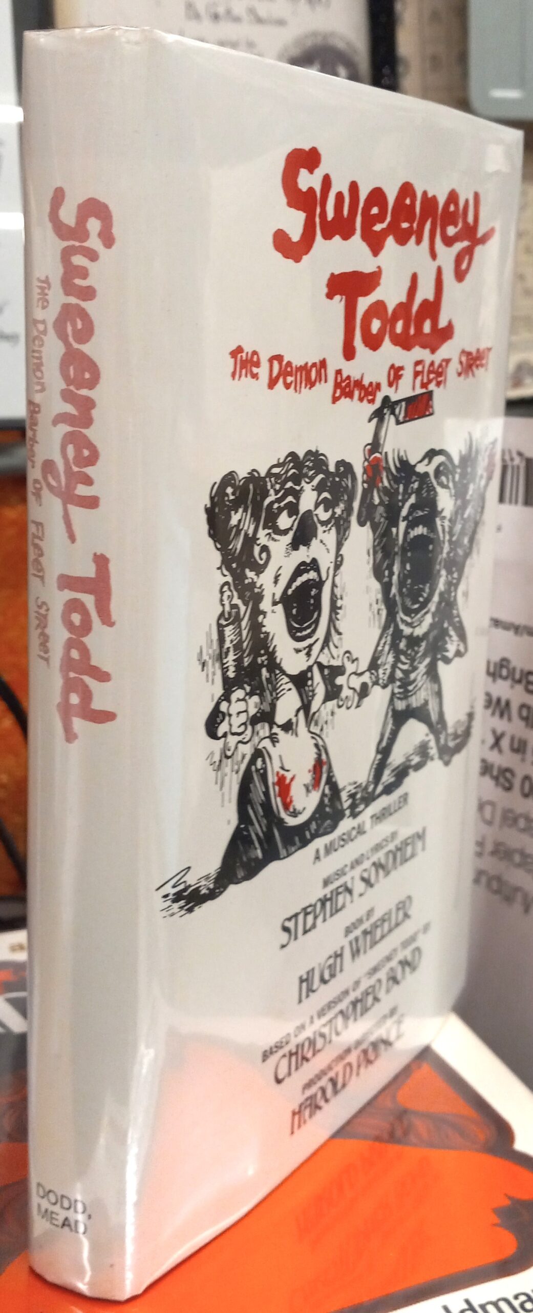 Sweeney Todd jacket spine and front panel