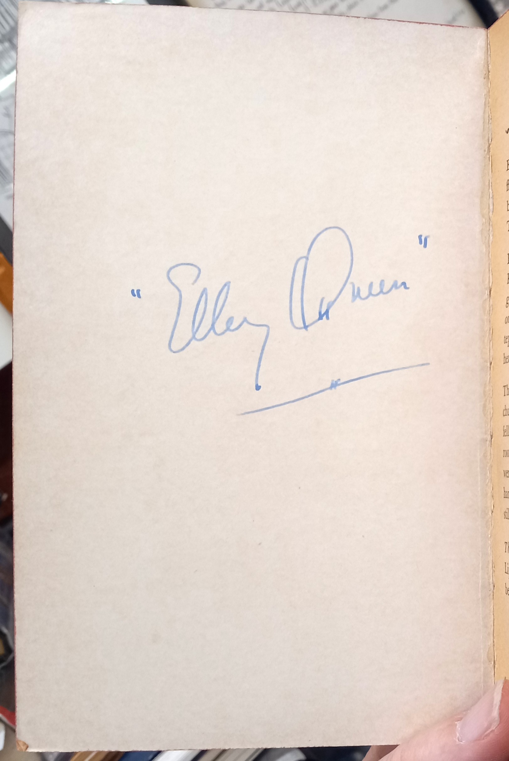 The Door Between inside front cover with author's signature