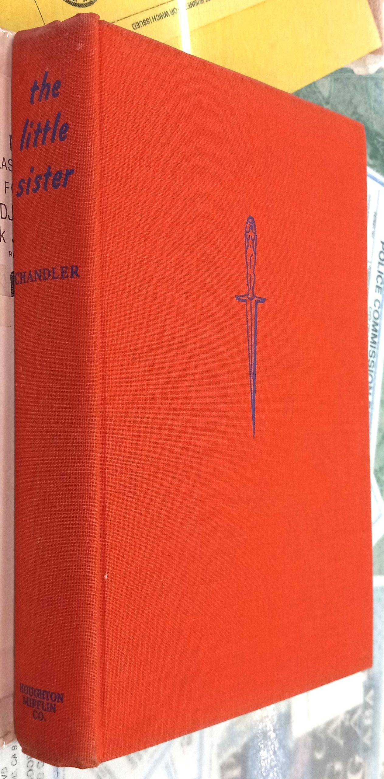 The Little Sister binding spine and front board