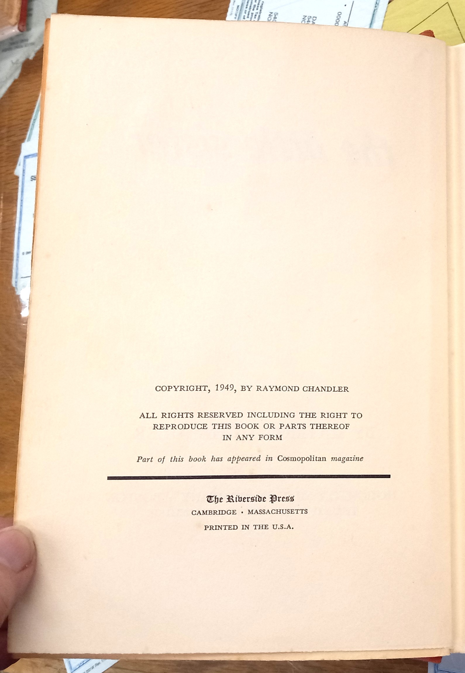 The Little Sister copyright page