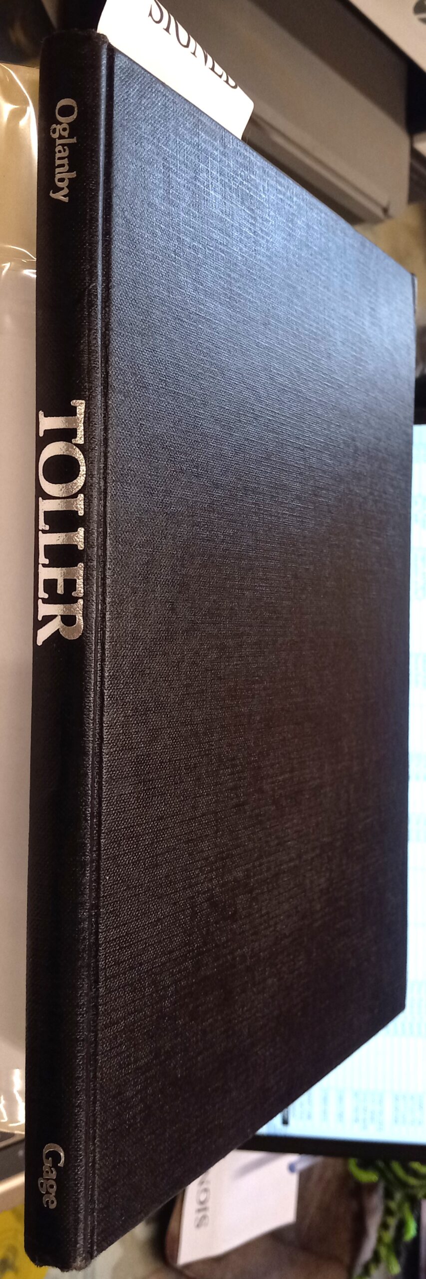 Toller binding spine and front board