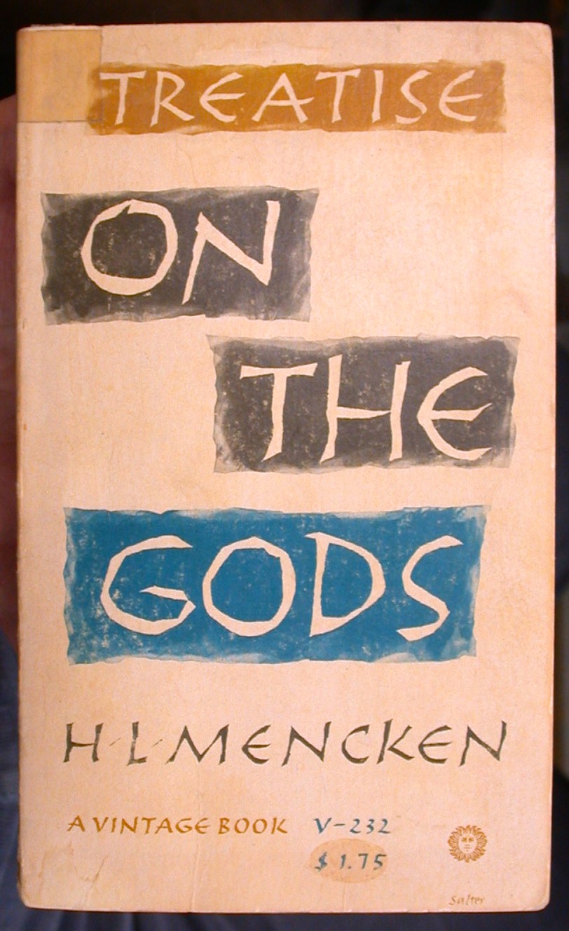 Treatise on the Gods front cover with tape repair to spine top