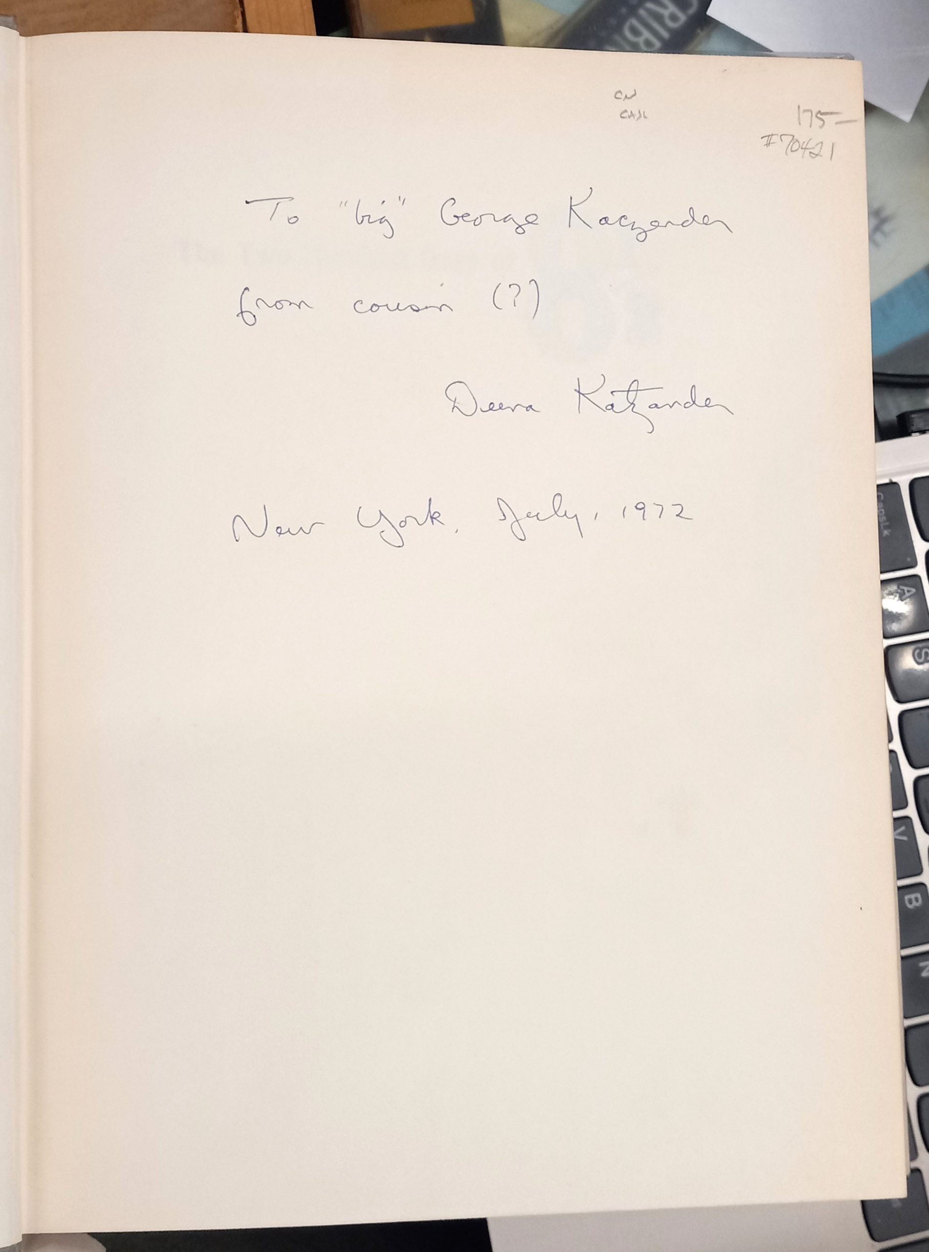 The Two Hundred Days of Eight and a Half page with author's inscription and signature