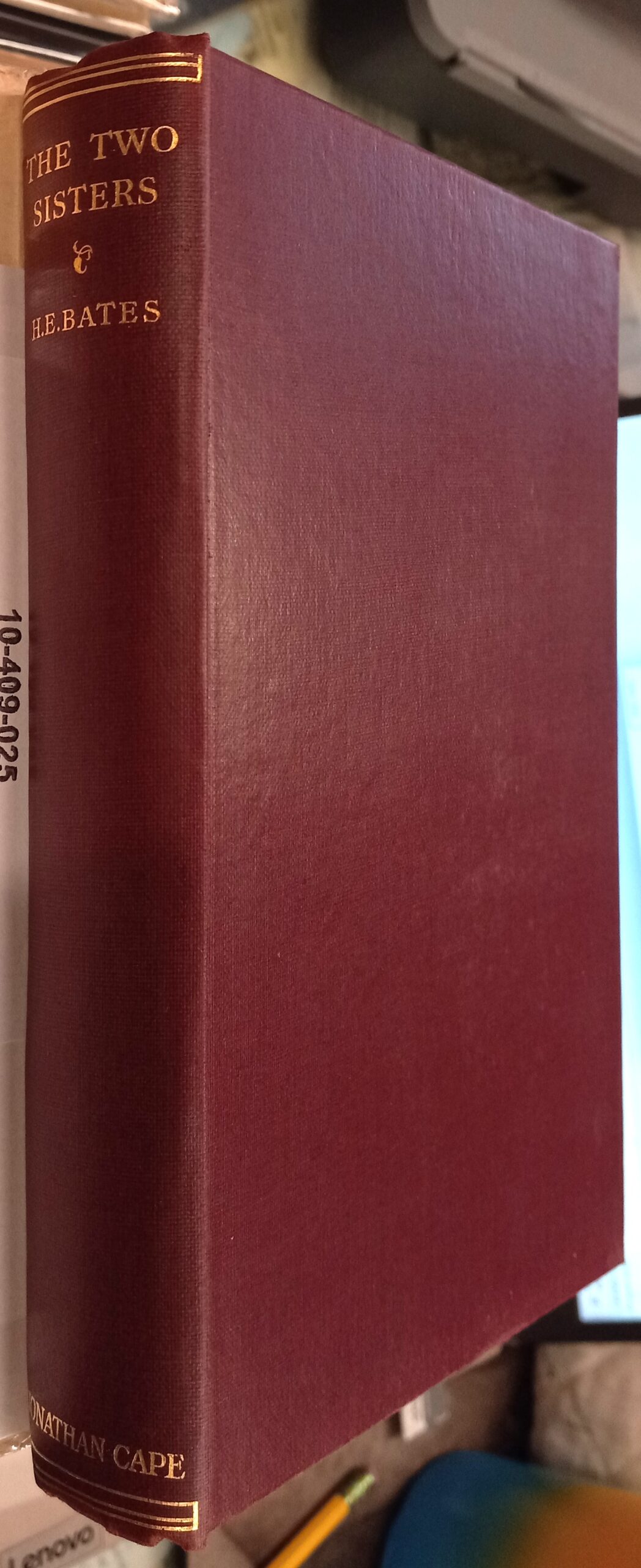 The Two Sisters binding spine and front board
