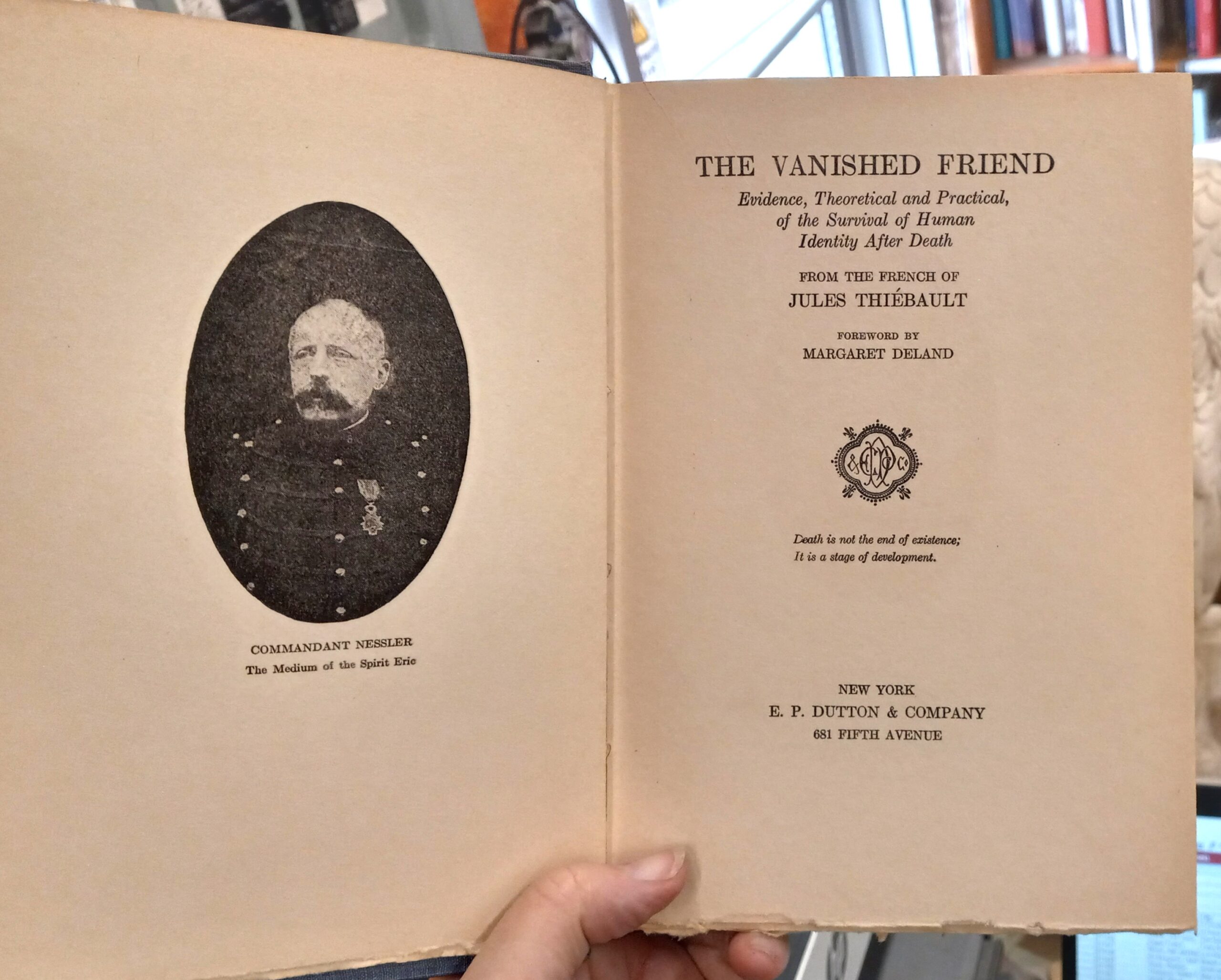 The Vanished Friend title page and frontispiece