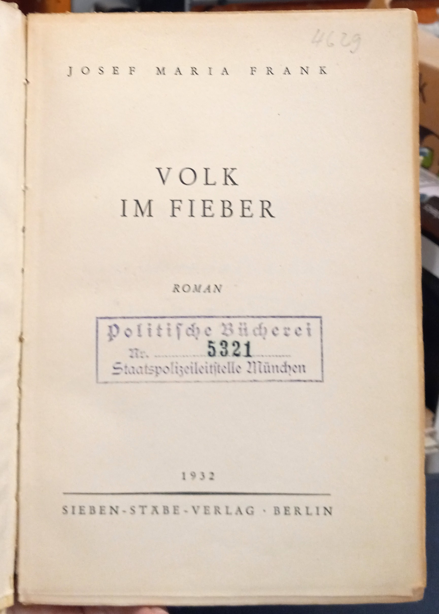 Volk Im Fieber title page
