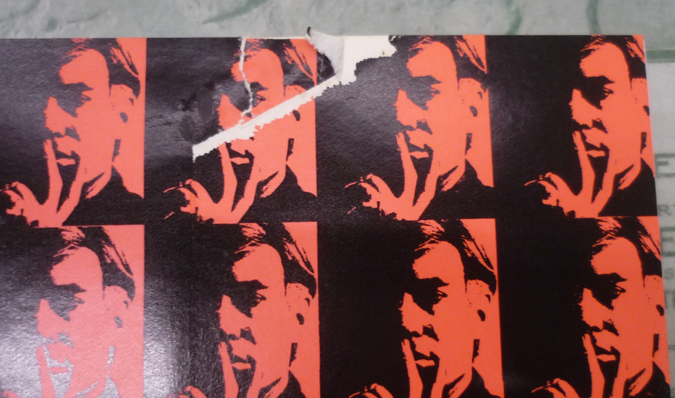 The Andy Warhol Diaries torn front free endpaper