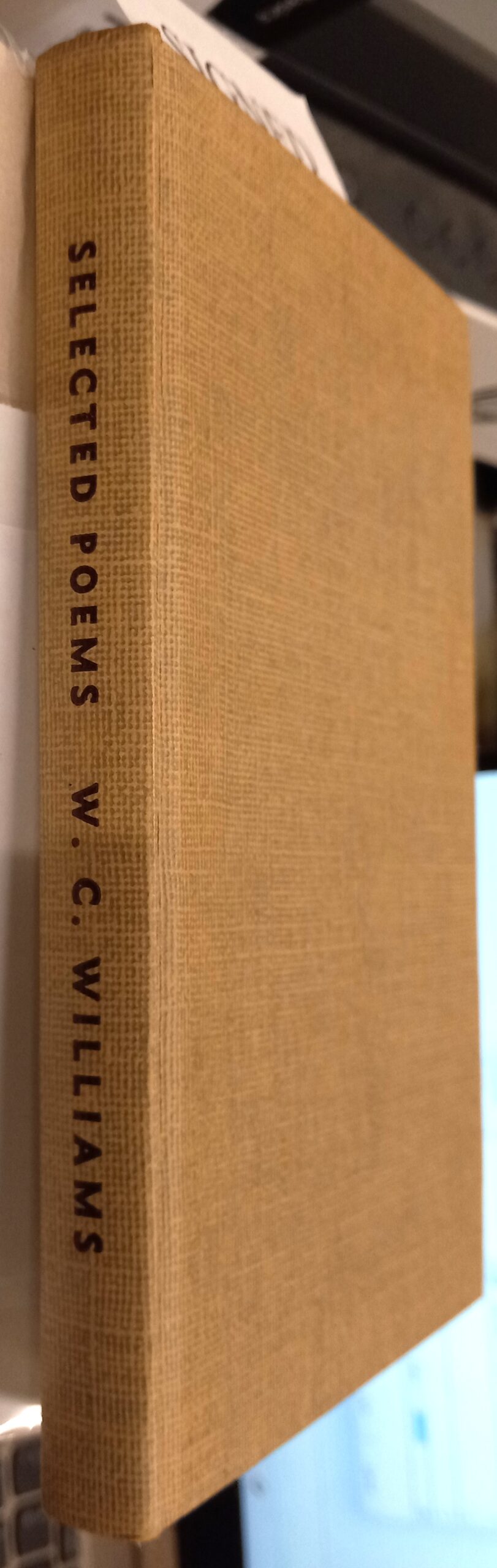 Selected Poems binding spine and front board