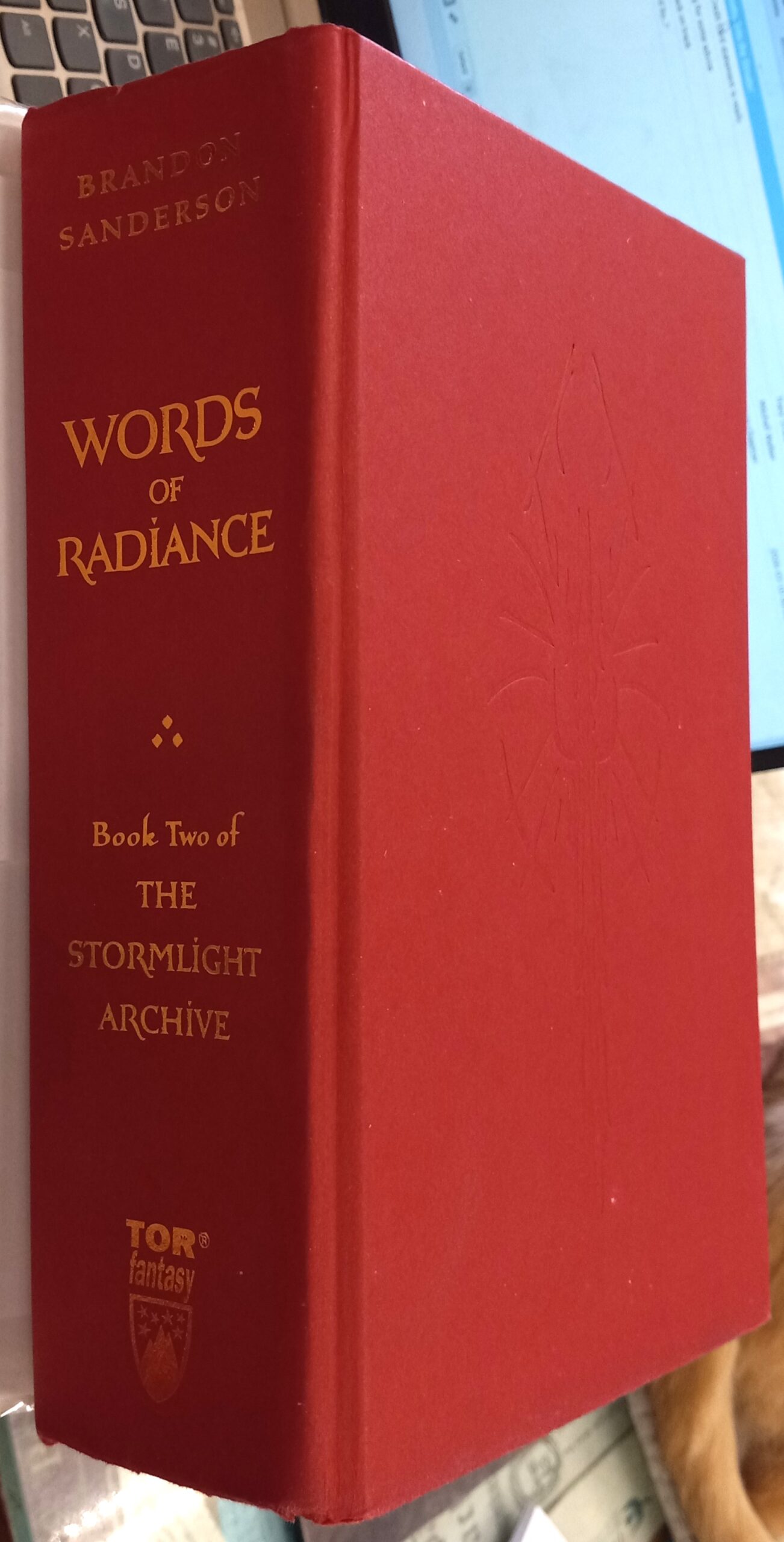 Words of Radiance binding spine and front board