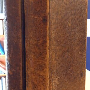 The Works of Samuel Johnson spines of both volumes and front board of one volume