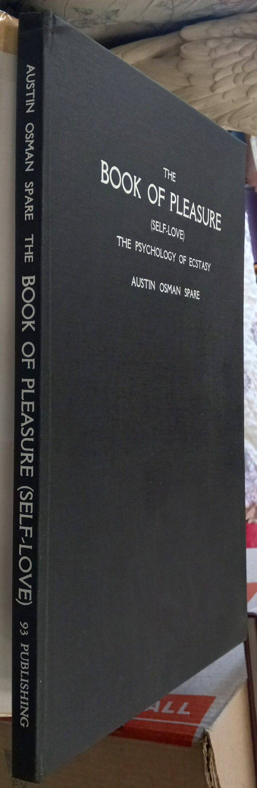 The Book of Pleasure binding spine and front board