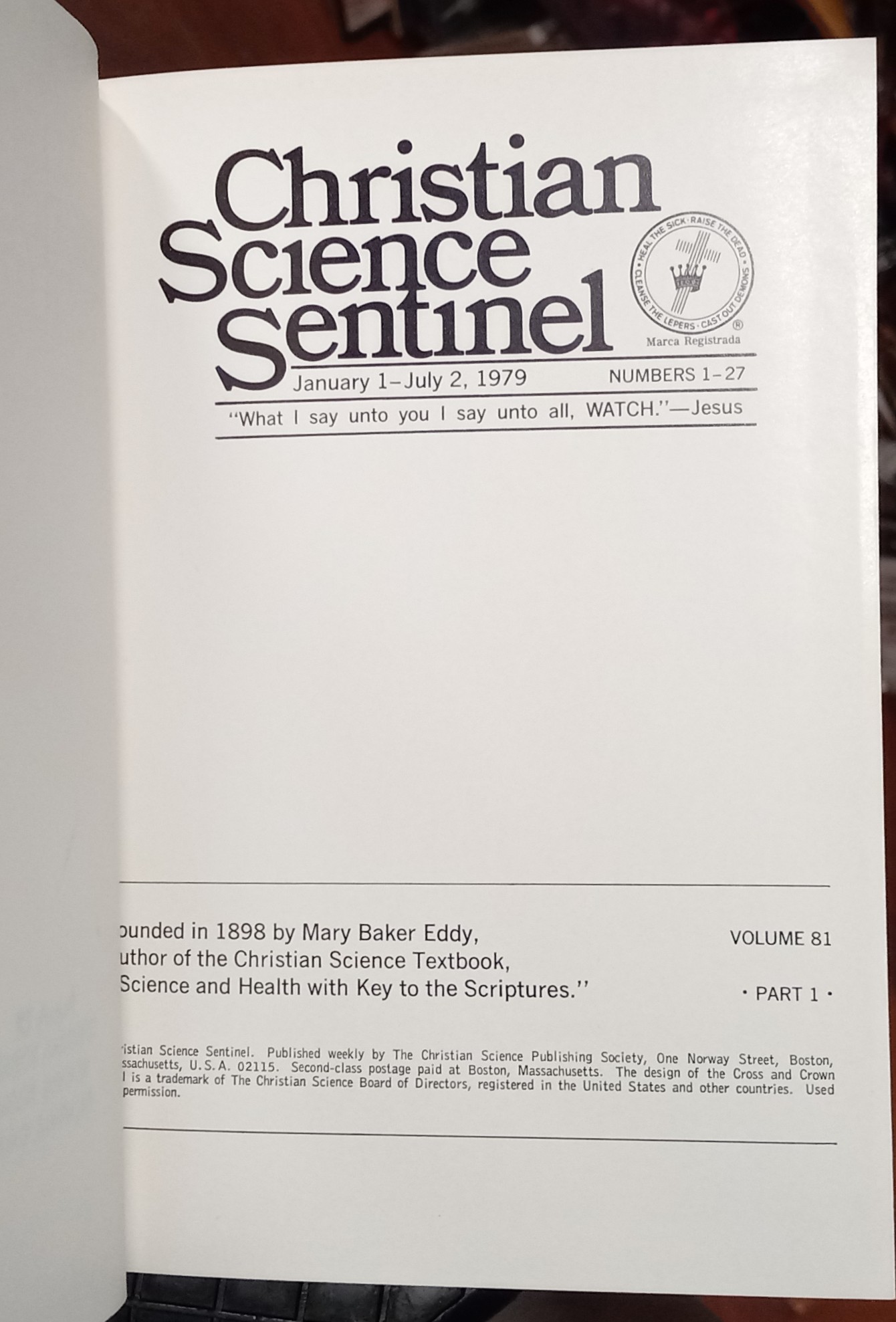 (Christian Science): Christian Science Sentinel 1976-1979 (8 Vols.) - Image 3