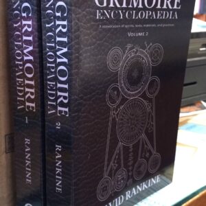 The Grimoire Encyclopedia spines of both volumes and front cover of Volume 2