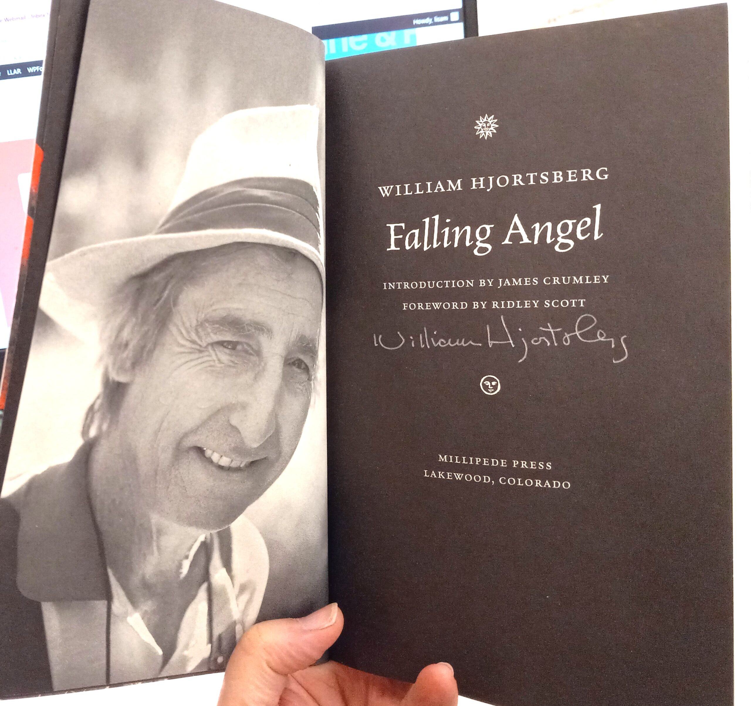 Falling Angel title page signed by author and frontispiece