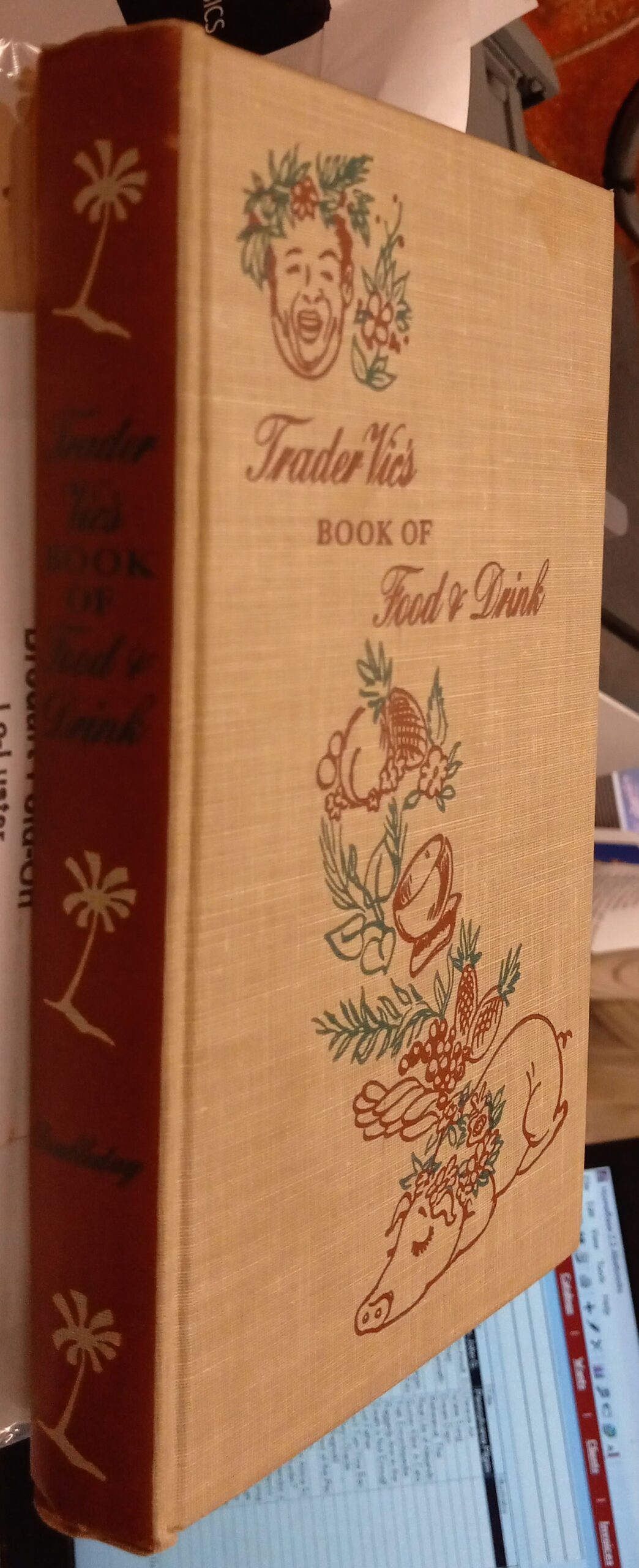 Trader Vic's Book of Food and Drink binding spine and front board