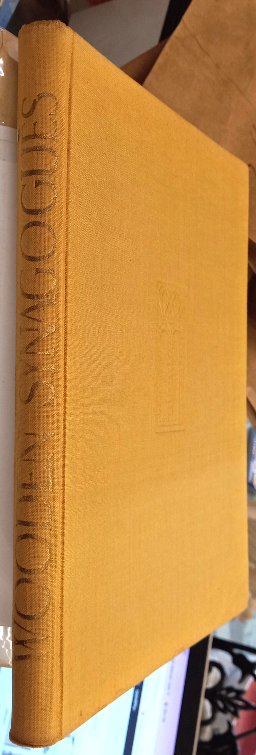 Wooden Synagogues binding spine and front board