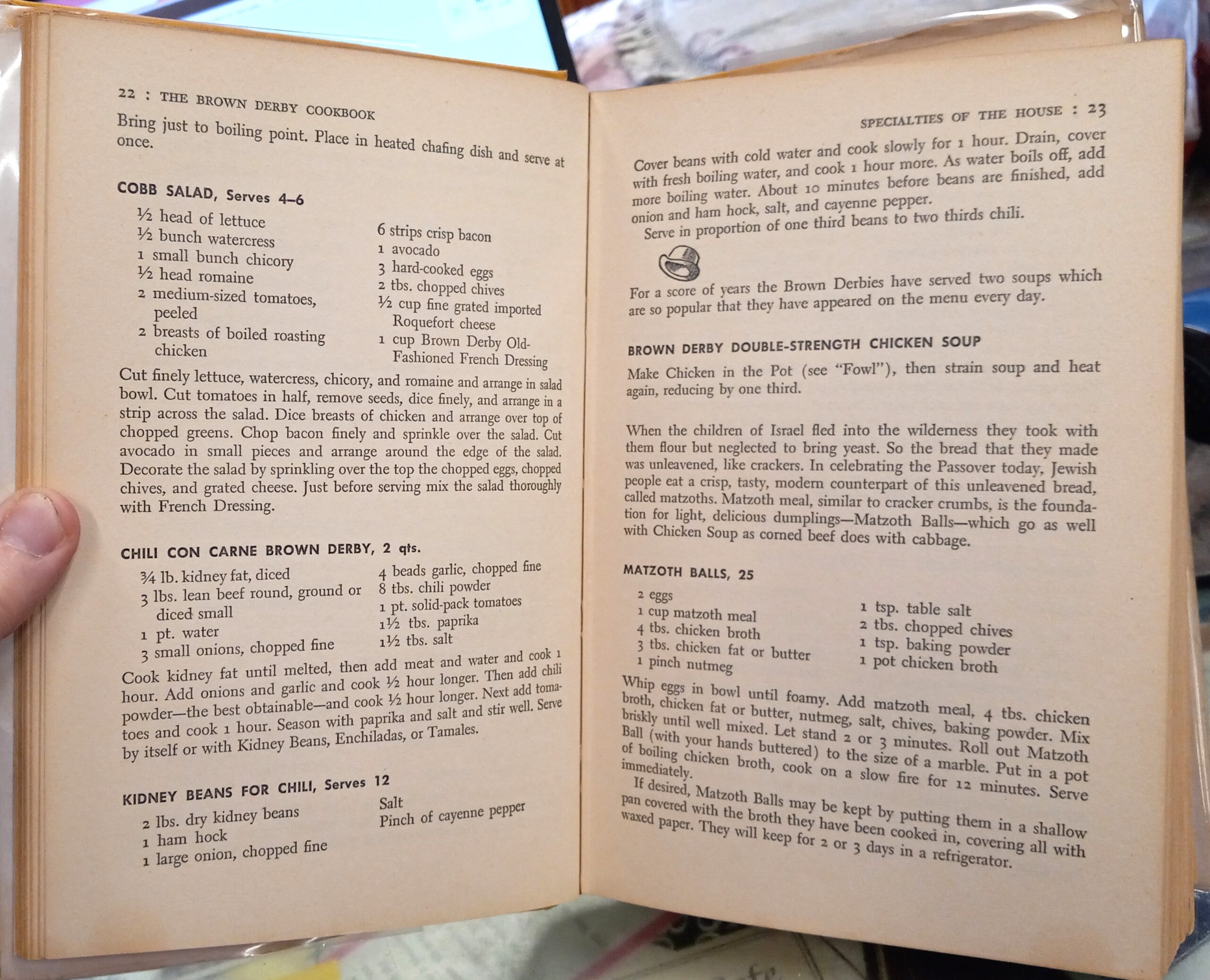 The Brown Derby Cookbook pages