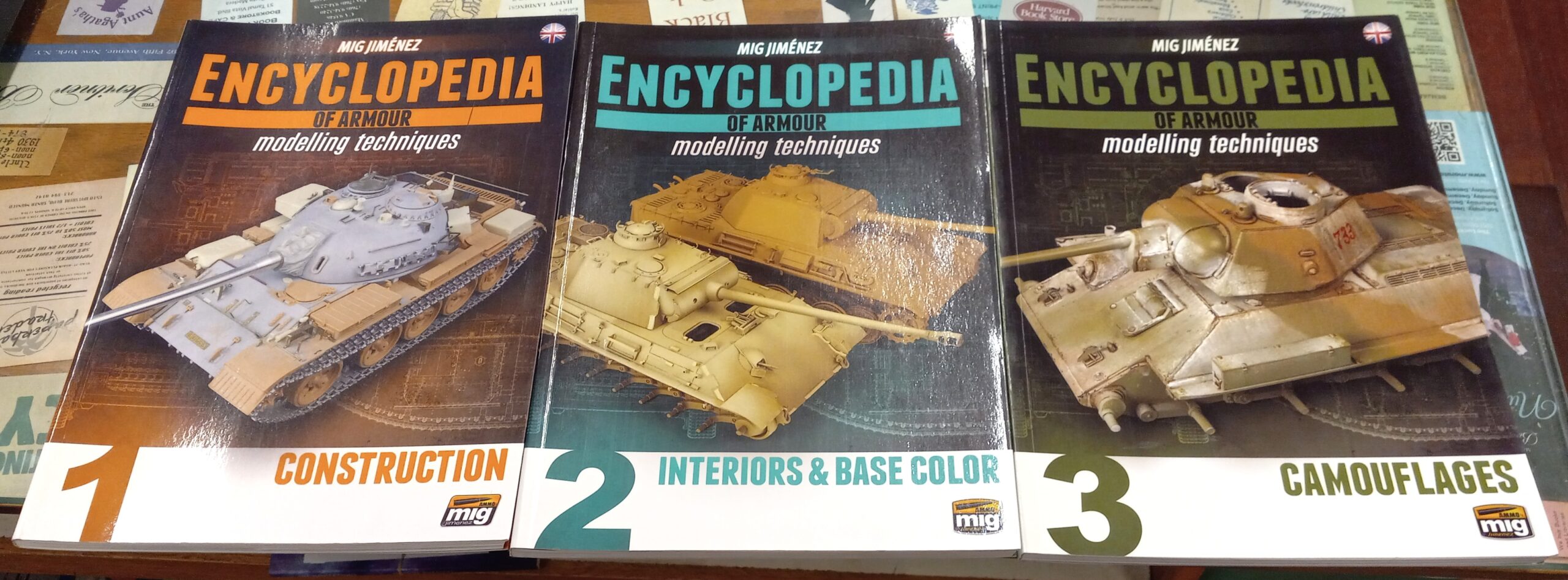Encyclopedia of Armour Modelling Techniques front covers of first three volumes