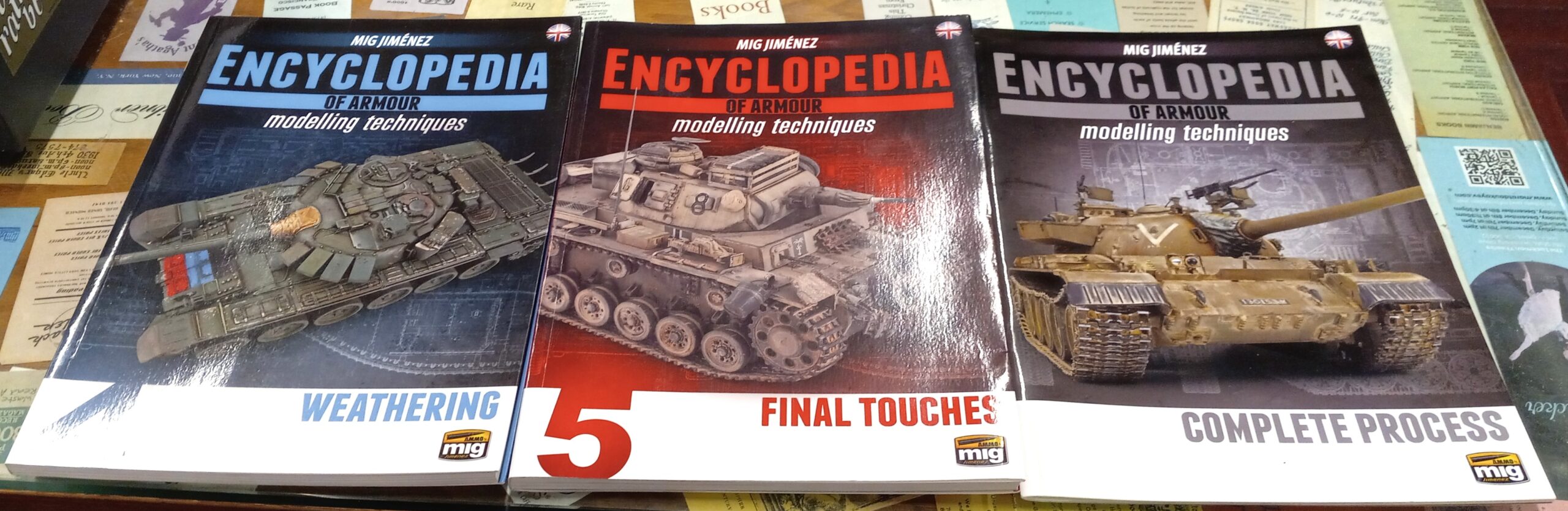 Encyclopedia of Armour Modelling Techniques front covers of last three volumes